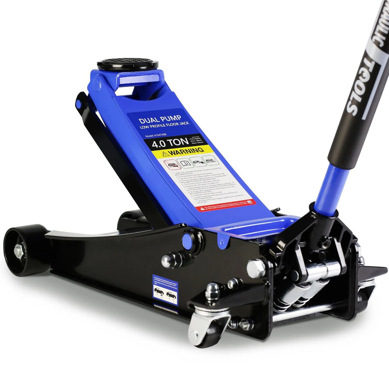 4-Ton Floor Jack, Low Profile Car Jack, Heavy-Duty Trolley Jack Car Lift with Dual Pump Pistons, Lifting Range 4"-21", 8000LBS U7