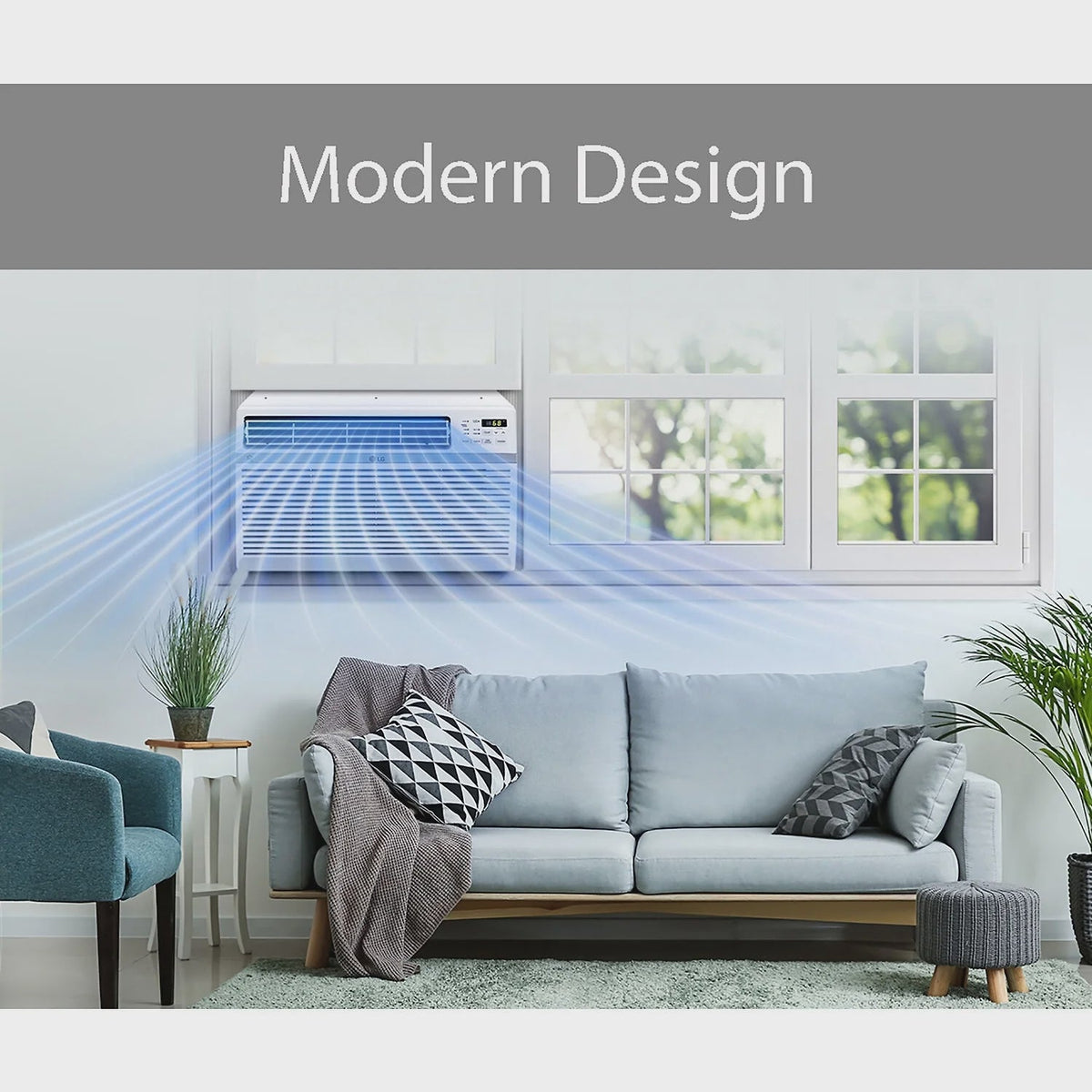 LG 8,000 BTU 340 Sq ft Window Air Conditioner with Remote Control, White, LW8016ER