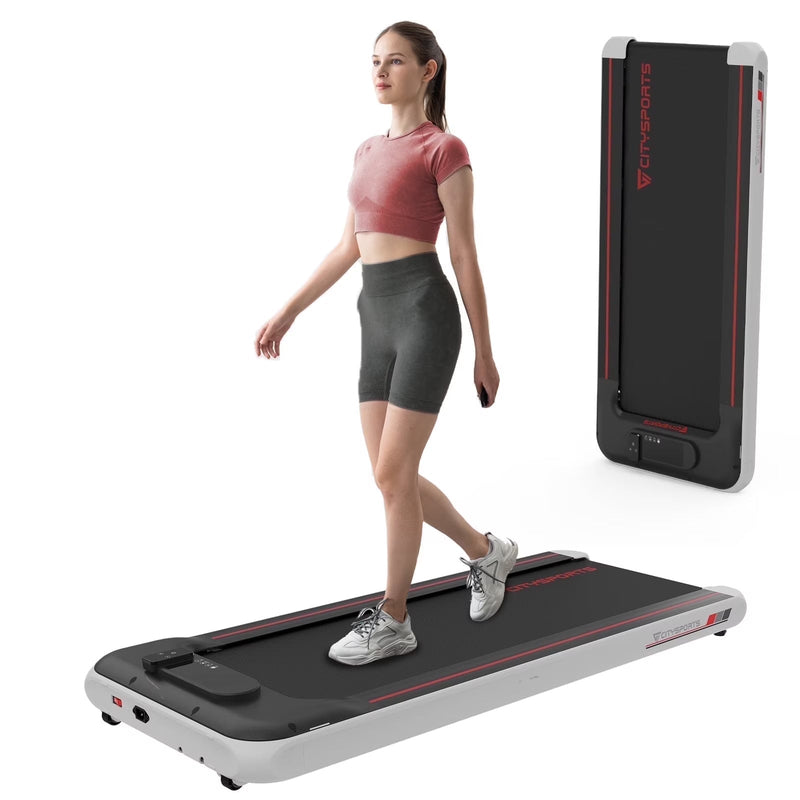 Citysports Treadmill Portable Walking Pad, Adjustable Speed with APP, LCD Screen Calorie Counter, Ultra Thin and Silent (Black White) N9