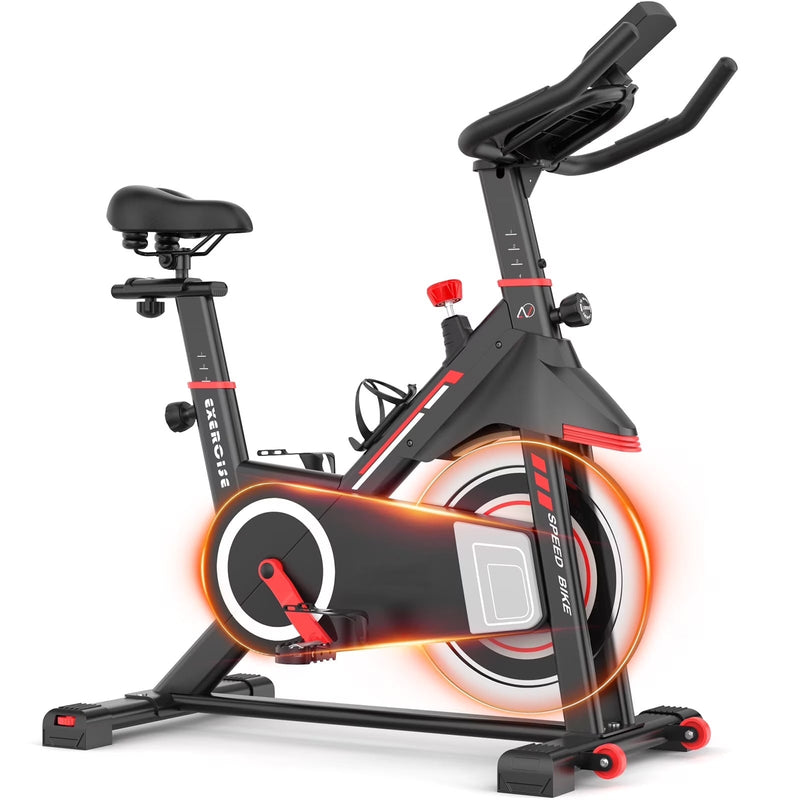 ANCHEER Exercise Bike for Home,Heavy Duty Indoor Stationary Bike with Comfortable Seat Cushion,300lbs Max Weight Capacity,Home Gym Cardio Workout... L1