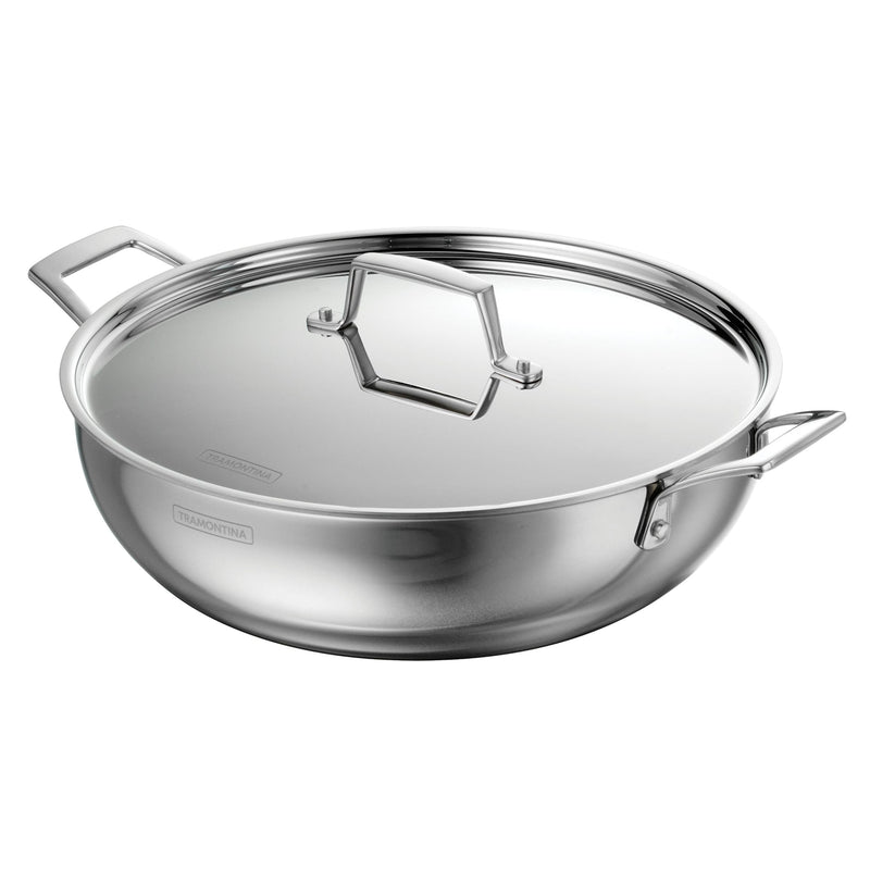 6 Qt Utsava Tri-Ply Clad Stainless Steel Covered Kadai D3