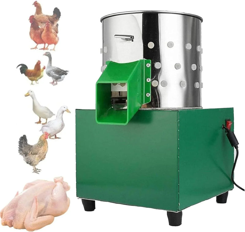 Chicken Plucker, Poultry De-featherer with 110 Rubber Fingers, 60W High-Efficiency Hair Plucking, Stainless Steel, for Duck Goosey Farm P9