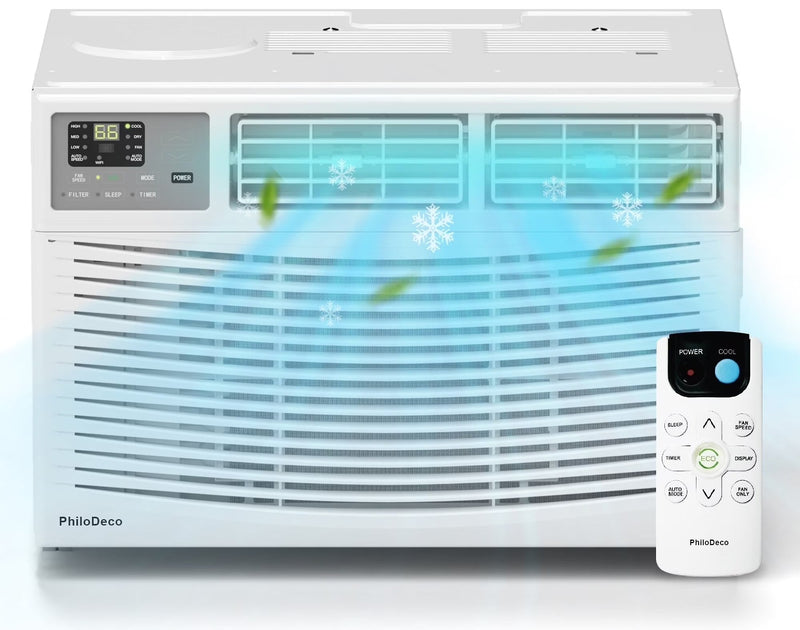 PhiloDeco 12000 BTU Window Air Conditioner 550 Sq Ft. Intelligent Ac Units, LED Display Screen, Operates Quietly, Energy-Saving. Timer ? Sleep and... B2