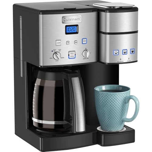 Cuisinart Single Serve 12 Cup Coffee Maker, Offers 3 Sizes: 6 Ounces, 8 Ounces and 10 Ounces, Stainless Steel, SS 15P1: Home & Kitchen J7