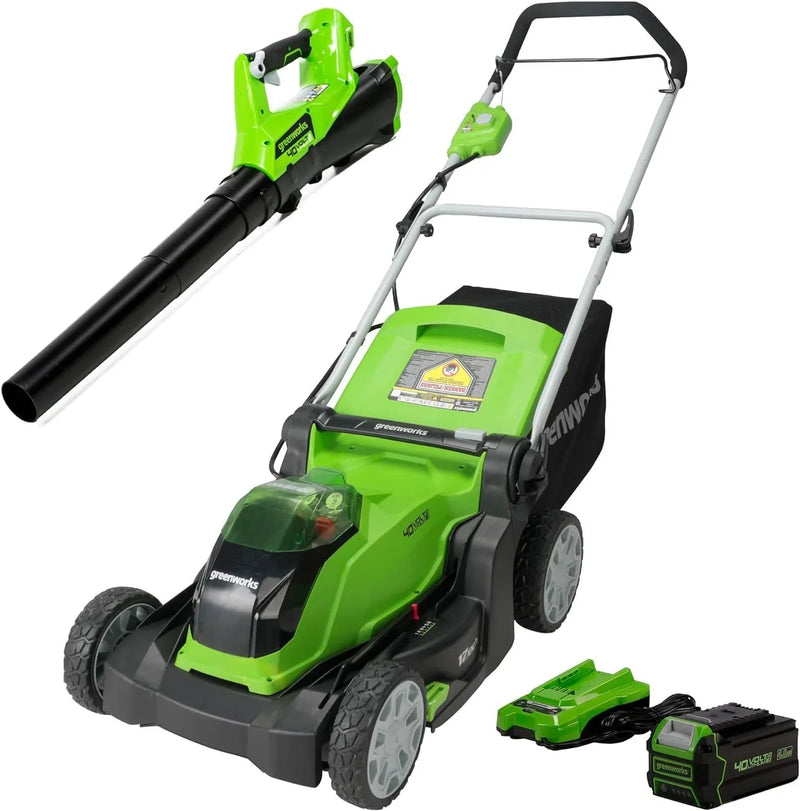 40V 17" Cordless (Push) Lawn Mower (75 Compatible Tools), 4.0Ah Battery and Charger Included W6