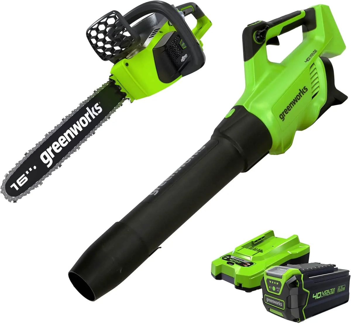 40V 16-inch electric saw, equipped with 4Ah USB battery (power bank) and standard charger