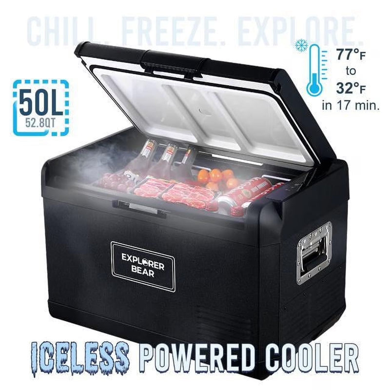 12V Car Fridge 50L 12/24V DC 110-240V AC Portable Freezer Compressor Cooler 0 H-50 H 3-Year Warranty Q4