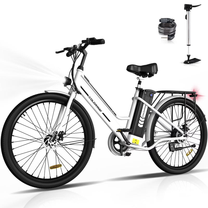 COLORWAY 26 in Electric Bike for Woman, 500W Powerful Motor, 36V 12AH Removable Battery E Bike,, Max. Speed 19.9MPH Electric Bicycle UL2849 J4