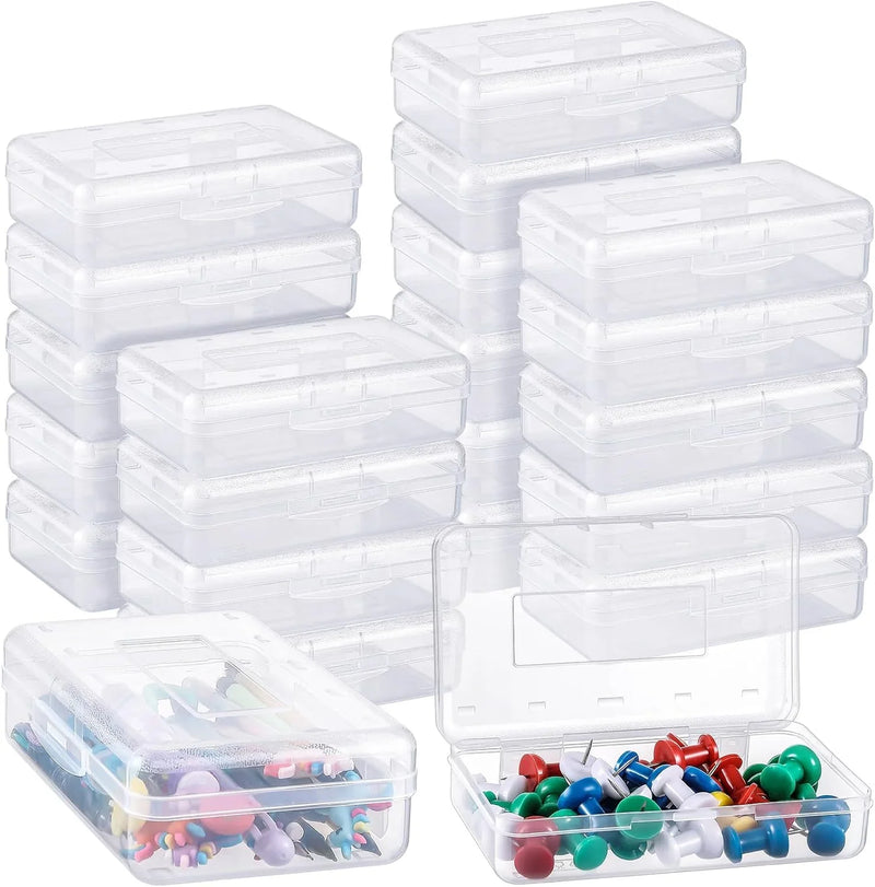 100-piece set. Large-capacity transparent pencil case. Large-capacity hard plastic crayon case. Large-capacity classroom storage box. Suitable for both boys and girls (in various colors) S5