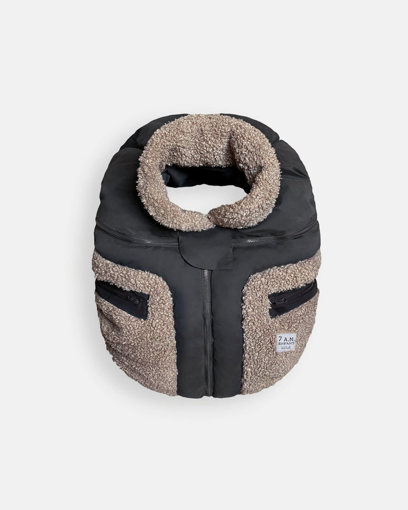 7AM Enfant Car Seat Cocoon - Black - Applique Oatmeal I4