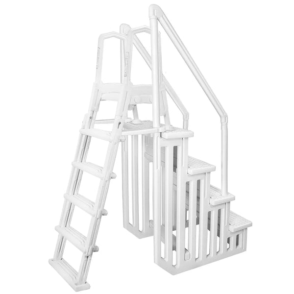 Deluxe A-Frame Above-Ground Swimming Pool Ladder Large Entry Non L6