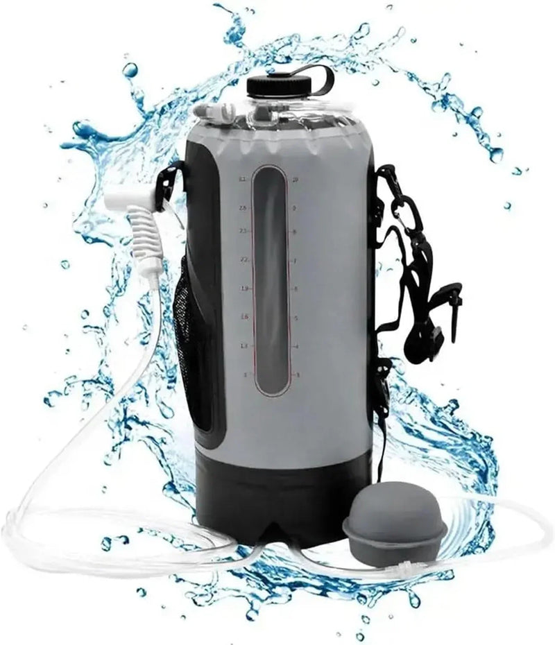 Outdoor sports water bag, portable solar shower set, with pressure foot pump, foldable travel water storage device, suitable for camping, beaches, travel and activities. R6