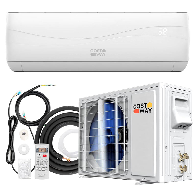 Costway 18000 BTU Mini Split Air Conditioner Heater 19 SEER2 1250 Sq. Ft Coverage J9