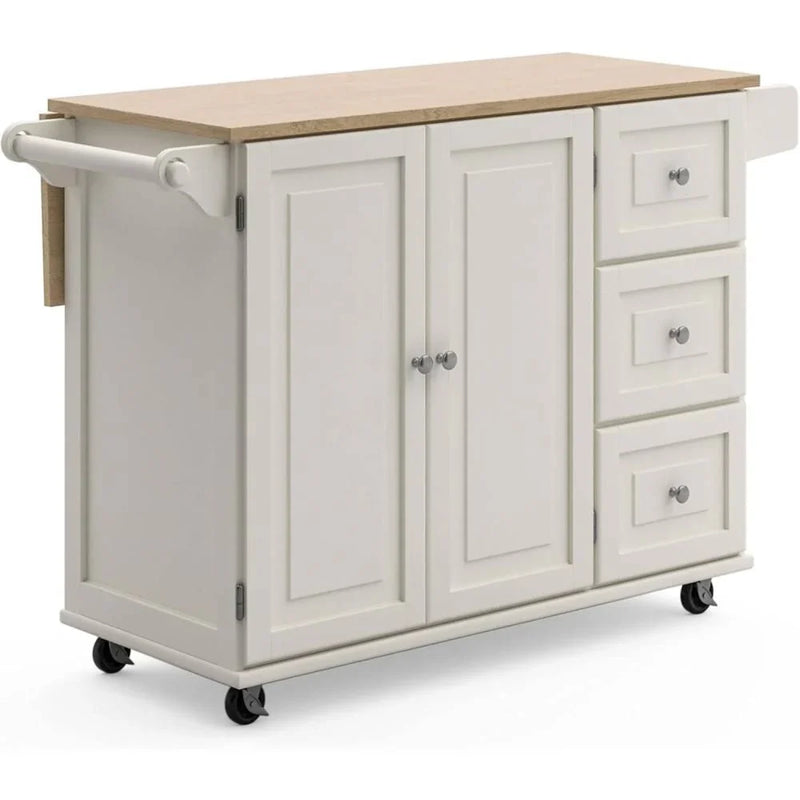Homestyles Dolly Madison Mobile Kitchen Island Cart, Drop Leaf Breakfast Bar B0