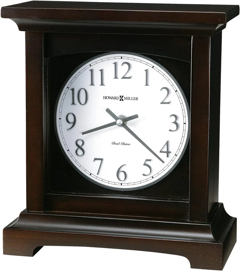 Type II Clock 549-718 - Black coffee-colored surface, with a retro home decoration style, quartz movement, dual alarm function, and automatic nighttime alarm-off feature S7