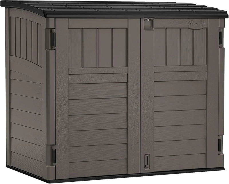 34 Cu. Ft. Horizontal Shed for Outdoor Storage w/Locking System, Stoney/Black A3