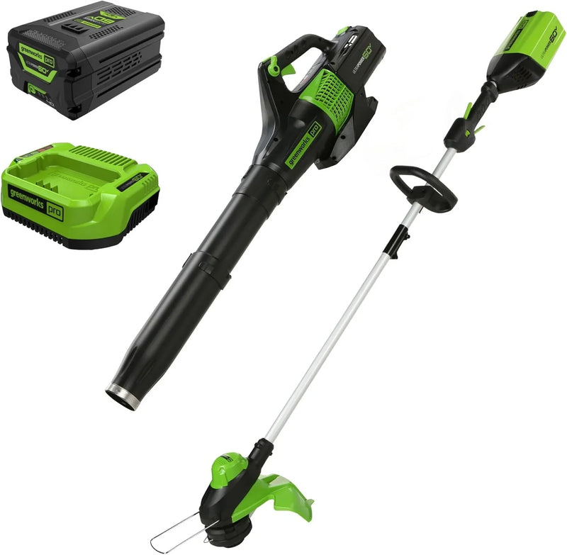 60V 13" Cordless String Trimmer & Leaf Blower Combo Kit, 4.0 Ah Battery and Charger Included F4