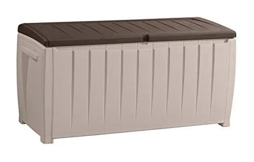 Novel Plastic Deck Storage Container Box Outdoor Patio Furniture 90 Gal, Brown D3