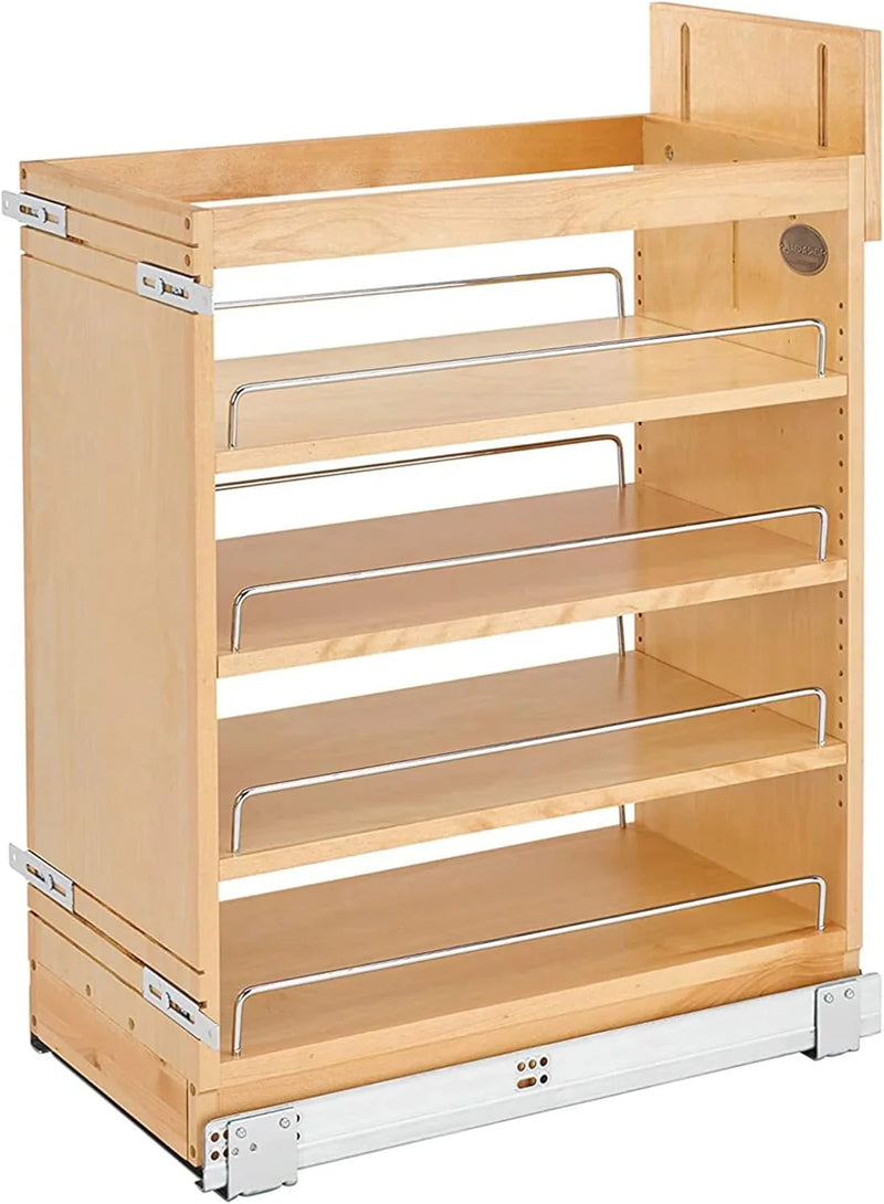 Retractable storage rack, suitable for kitchen/bathroom cabinets, equipped with soft-closing fully telescopic rails and adjustable shelves A9