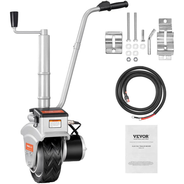Electric trailer car, with a towing force of 5000 pounds, equipped with a 12-volt 350-watt trailer control wheel that can move at a speed of 22 feet per minute, featuring an adjustable height range from 12 inches to 24.8 inches, and equipped with 8-i Y5