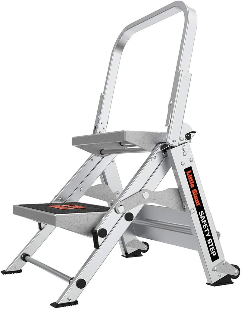 Little Giant Ladder, Safety Step, Three-step Design, 3 feet high, Footrest, Aluminum, Type 1A, Load Capacity 300 pounds Q7