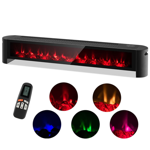 Costway 1400W Electric Baseboard Heater Convection Space Heater with Realistic 3D Flame B7
