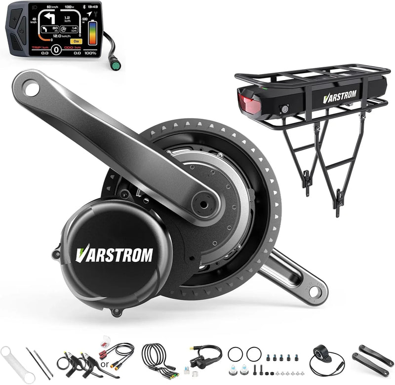 Torque Sensor Tong-Sheng TSDZ8 Mid Drive Motor Kit - 48V 750W Electric Bike Conversion Kit with EKD01 Display and Battery Optional, Compatible with BB 68-73MM Mountain/Road Bikes D5