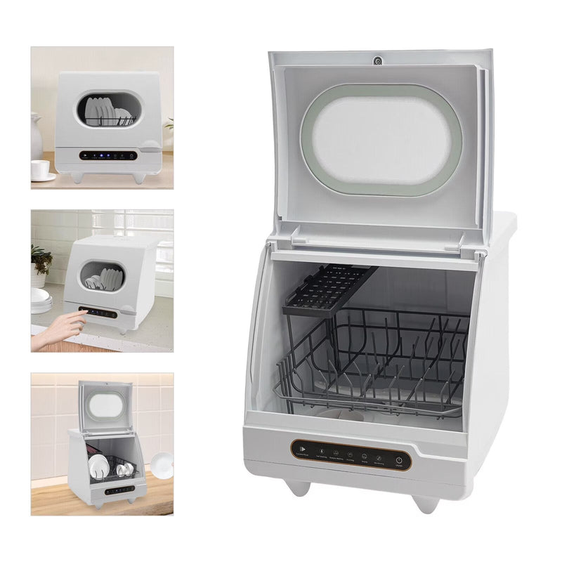 1200W mini Portable Countertop Dishwasher 360 Rotating Deep Cleaning Dishwasher A8