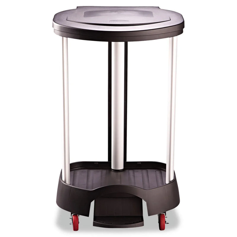 Administrative series floor-standing clothing storage basket / laundry basket, with front locking casters, capacity 30 gallons, black, without handle cover, suitable for hospitals / medical laboratories / commercial premises B0
