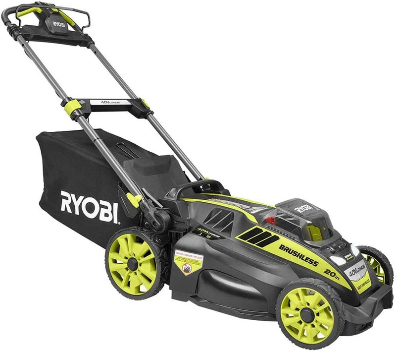20" RY40190 40-Volt Brushless Lithium-Ion Cordless Battery Self Propelled Lawn Mower with 5.0 Ah Battery and Charger Included Q9