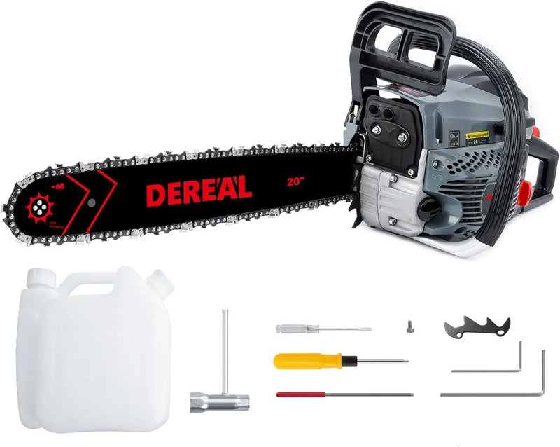 20 Inch 62CC Gas Powered Chainsaw 3.4HP 2 Stroke Engine Gas Power Chain Saw for Cutting Wood Outdoor Garden Farm Home R9