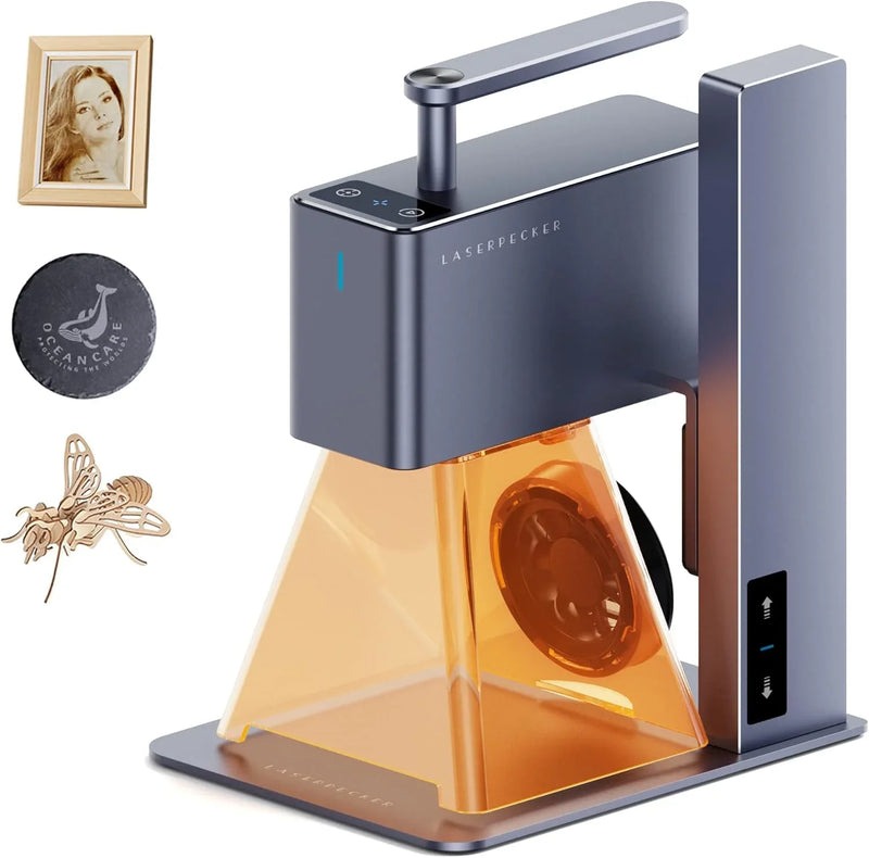 Light engraving machine, with wheels, portable and handheld laser engraving machine, suitable for engraving on wood, metal, leather and plexiglass. Laser cutting kit, equipped with multi-functional rotating wheels. W2