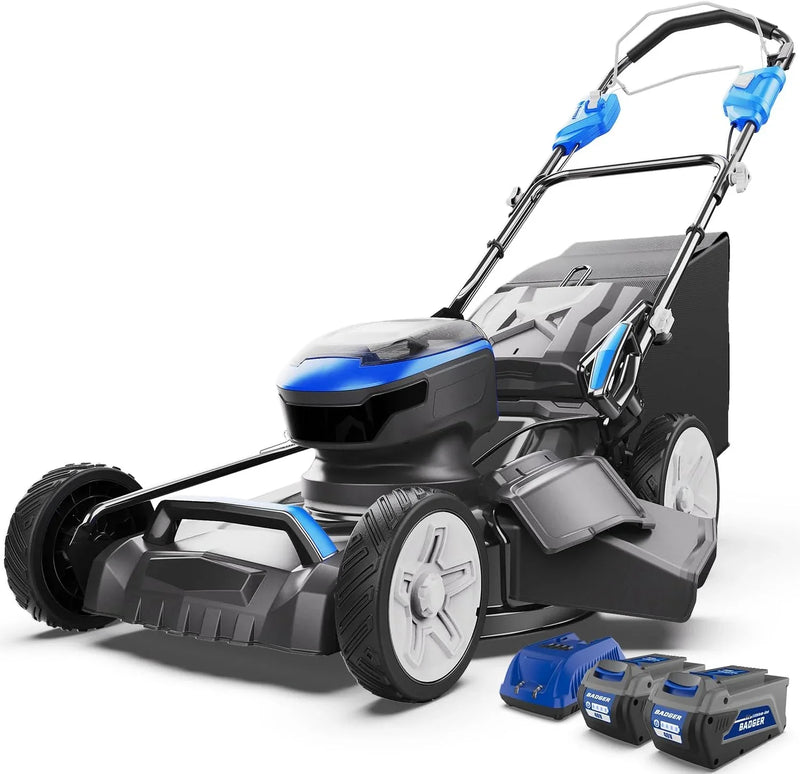 Lawn Mower 40V Brushless 18" Cordless, 5 Cutting Height Adjustments Electric Lawn Mower, Quickly Folding Within 5’s, 4.0AH Battery and Super Charger Included. F7