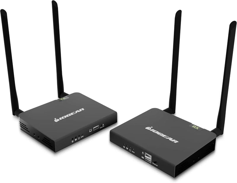 Wireless 4K HDMI Video Extender Transmitter and Receiver Kit (with keyboard and mouse control) - Wireless channel pairing - 4K 60Hz, maximum transmission distance up to 165 feet, equipped with HDMI local output interface P6
