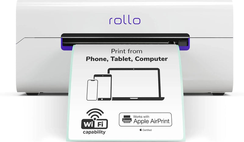 Wireless Shipping Label Printer - A Wi-Fi-enabled thermal label printer (size 4x6 inches), suitable for package shipping - Can be printed via AirPrint on iPhone, iPad, and Mac - Supports Windows, Chromebook, Android, and Linux systems J8