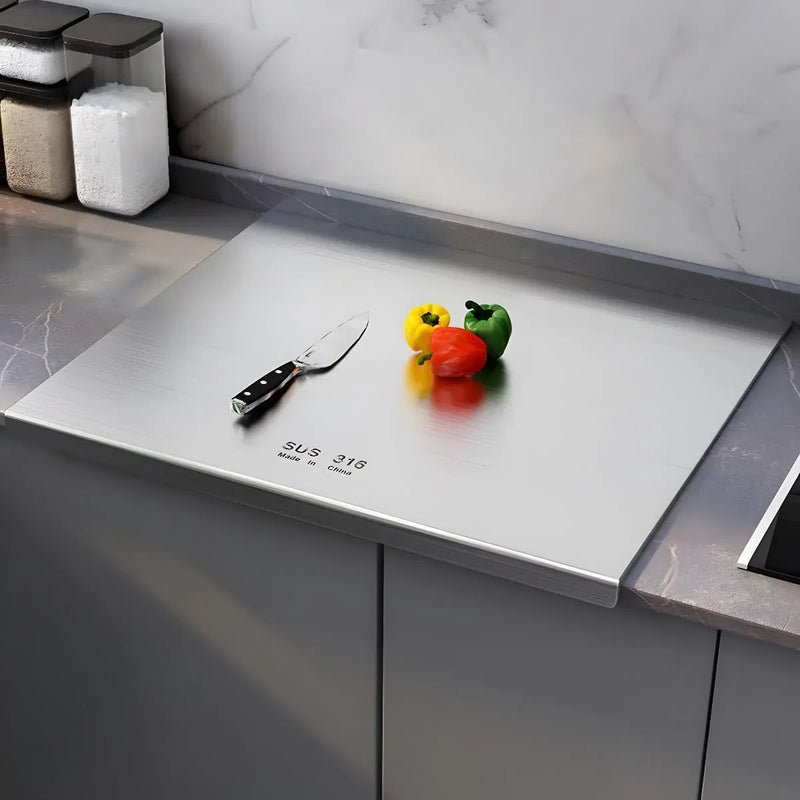 316 Stainless Steel Cutting Board,Cutting Boards for Kitchen,Chopping Board,Large Cutting Board for Chopping Meat,Vegetables,Fruits,Cheese 39.37 * 22.83in W7