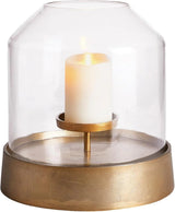 Elegant Gold Large Round Hurricane Candle Holder Dome Shape 13 in Terrarium Classic