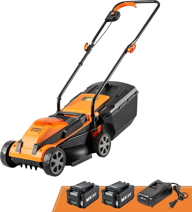 Cordless 13-Inch Lawn Mower 24V Max with 2X4.0Ah Battery and a Charger Y4