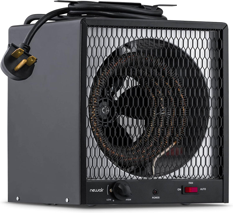 240v Portable Electric Garage Heater, Industrial Strength with Internal Thermostat and Carrying Handle, Heats 600 sq. ft. with 6-30R Plug, Perfect for Garages, Workshops and More G0