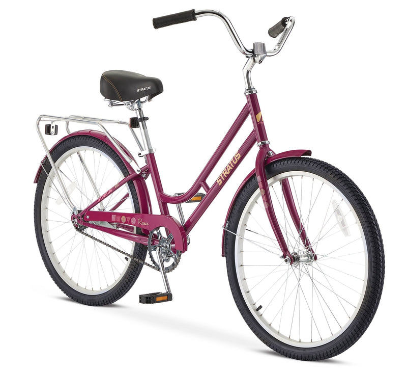 Adult Stratus Recess Bicycle, 24-in Wheel, Single Speed, Steel Frame, Purple F5