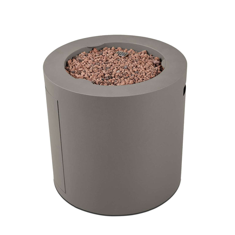 Aegean Steel Propane Fire Pit Hidden Tank in Mist Gray, 24-in C0