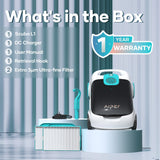 Aiper Scuba L1 Cordless Robotic Pool Cleaner, Tri-Motor, Advanced Filtration & Quick Drain, Ideal for Above-Ground Pools up to 1,100-sq.ft.