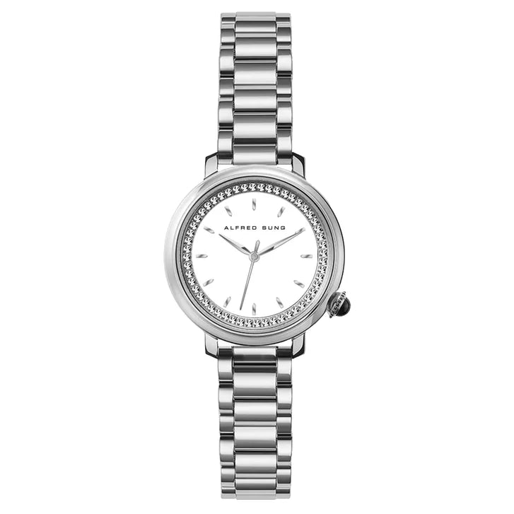 Alfred Sung White Dial Women's Watch E2