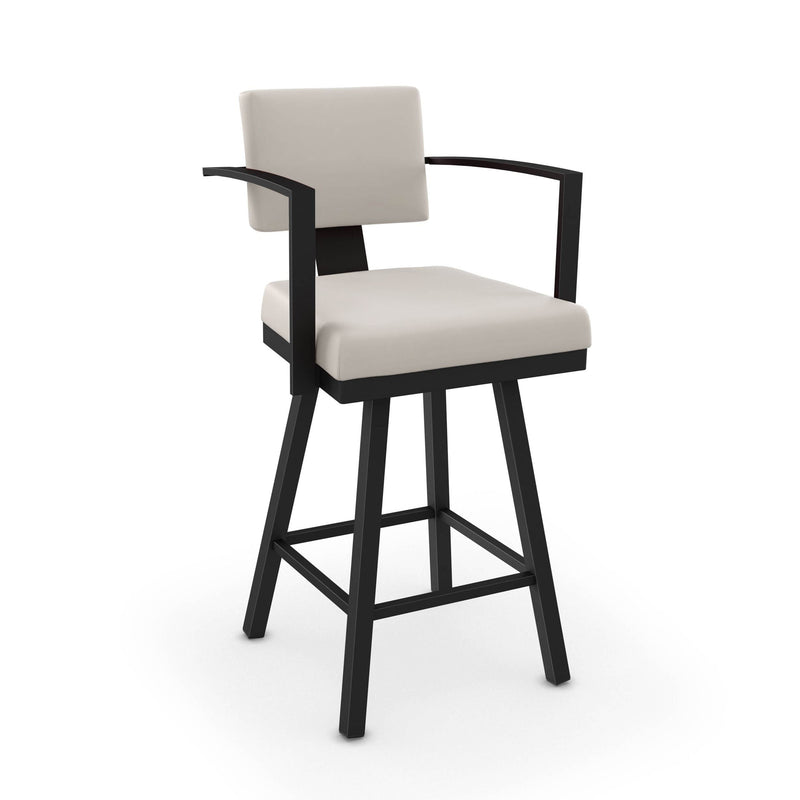 Amisco Akers Swivel Bar Stool with Padded Backrest, Multiple Colours, 30-in E0