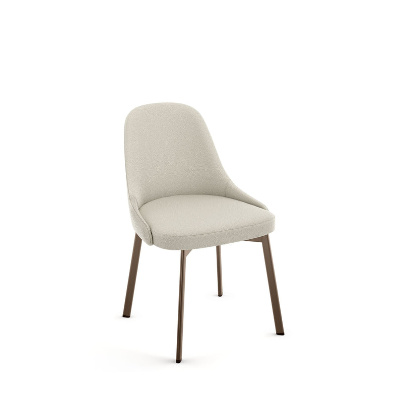Amisco Harper Upholstered Dining Chair, Boucle Polyester Fabric & Bronze Metal Frame U2