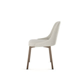 Amisco Harper Upholstered Dining Chair, Boucle Polyester Fabric & Bronze Metal Frame