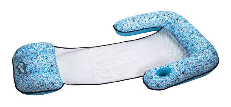 Aqua Inflatable 3-in-1 Luxury Travel Pool Float/Lounger, Blue, 57 x 36-in N3