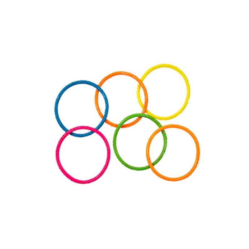 Aqua Leisure Multi-Coloured Neon Dive Rings, 6-pcs, Ages 5+ V6