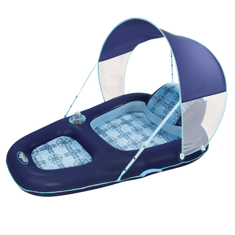 Aqua Luxury Inflatable Pool/Water Lounge with Removable Canopy, UPF 50, Ages 15+ F8