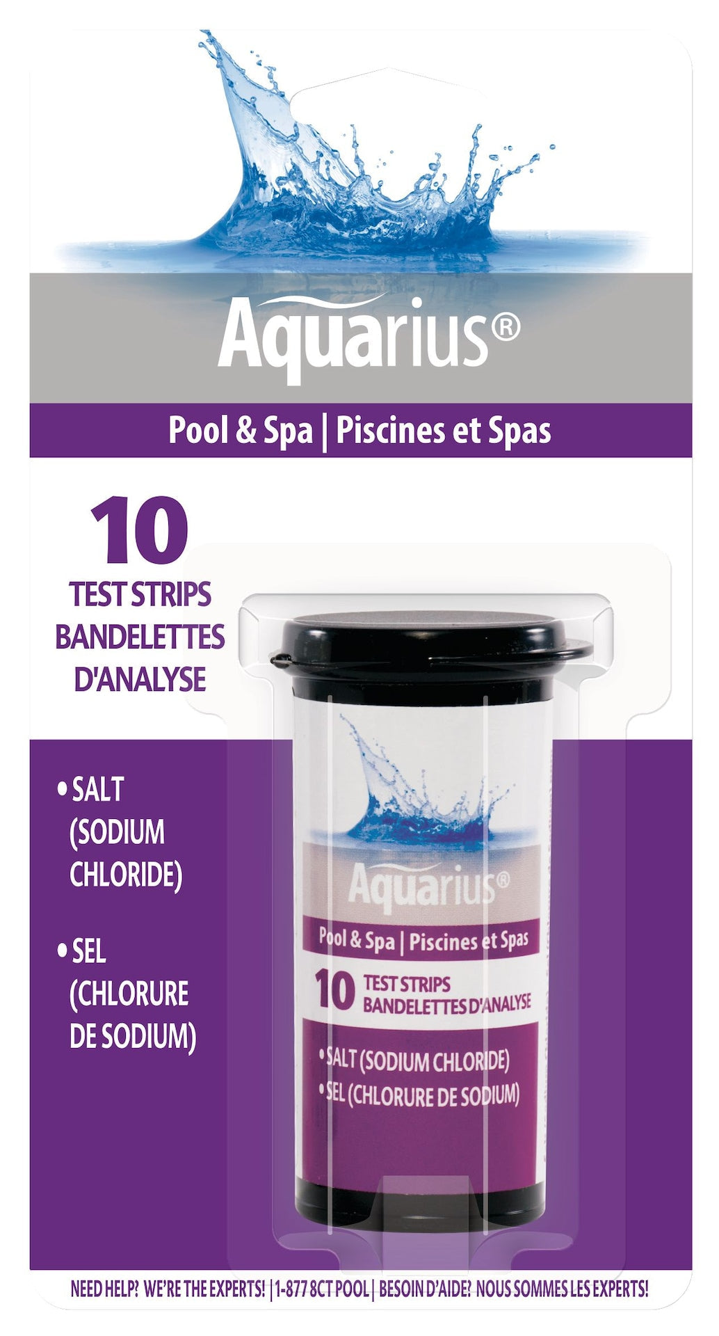 Aquarius Sodium Chloride Pool & Spa Salt Water Test Strips, 10-pk